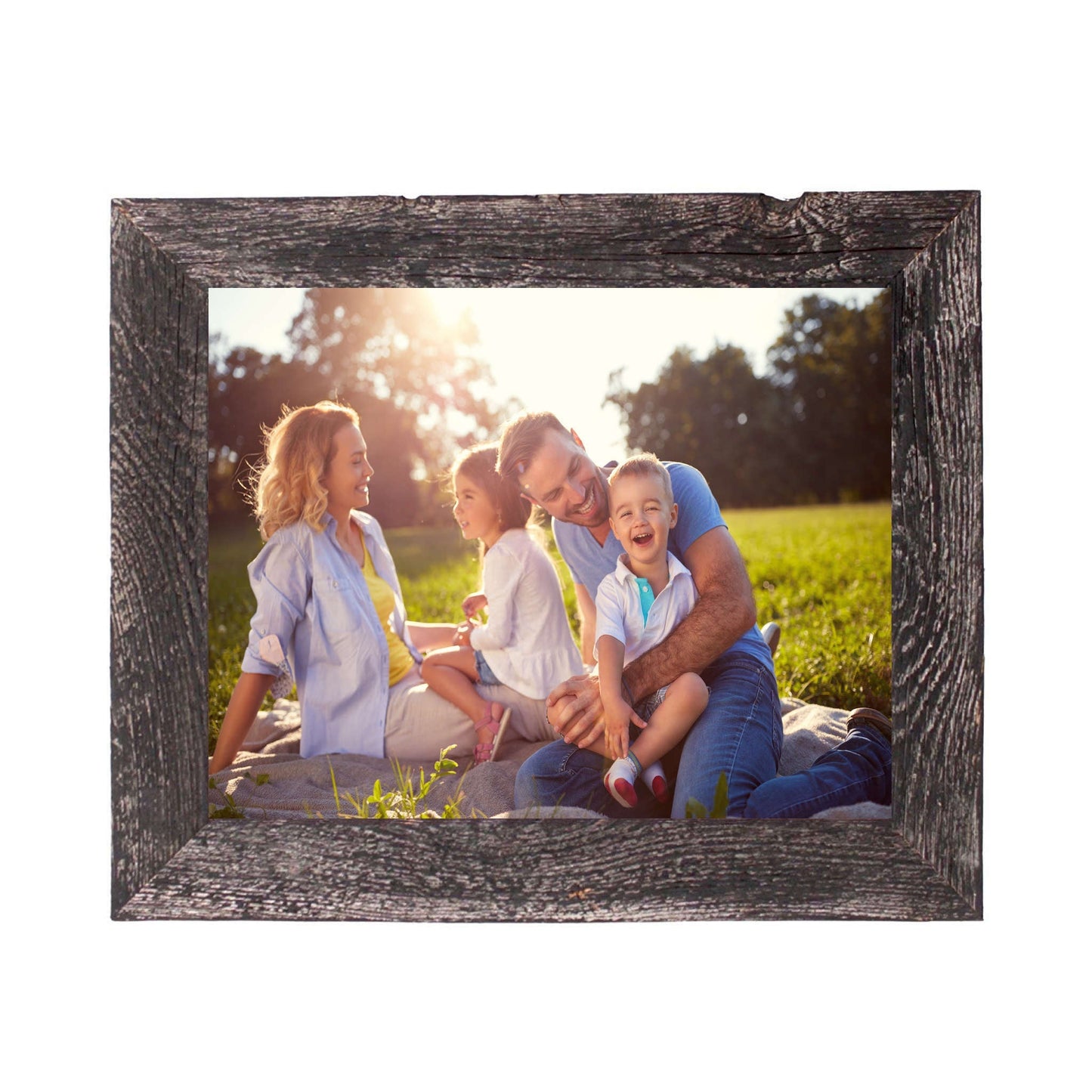 HomeRoots 11" x 11" Rustic Smoky Black Picture Frame
