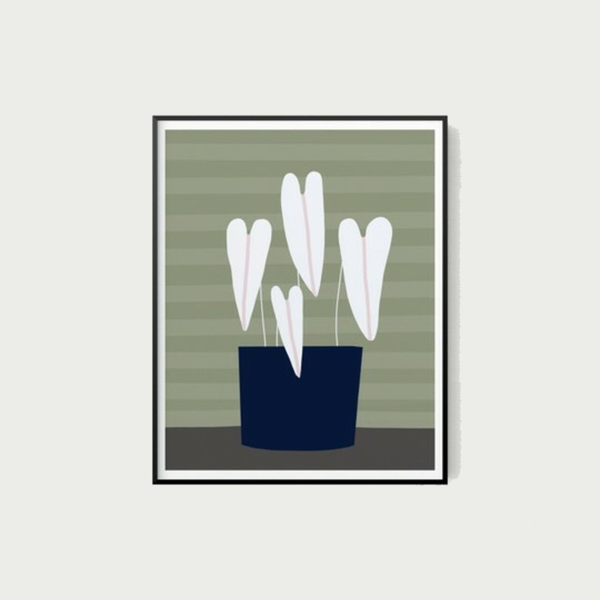 HomeRoots 11" x 14" Contemporary Botanical Hearts Wall Art