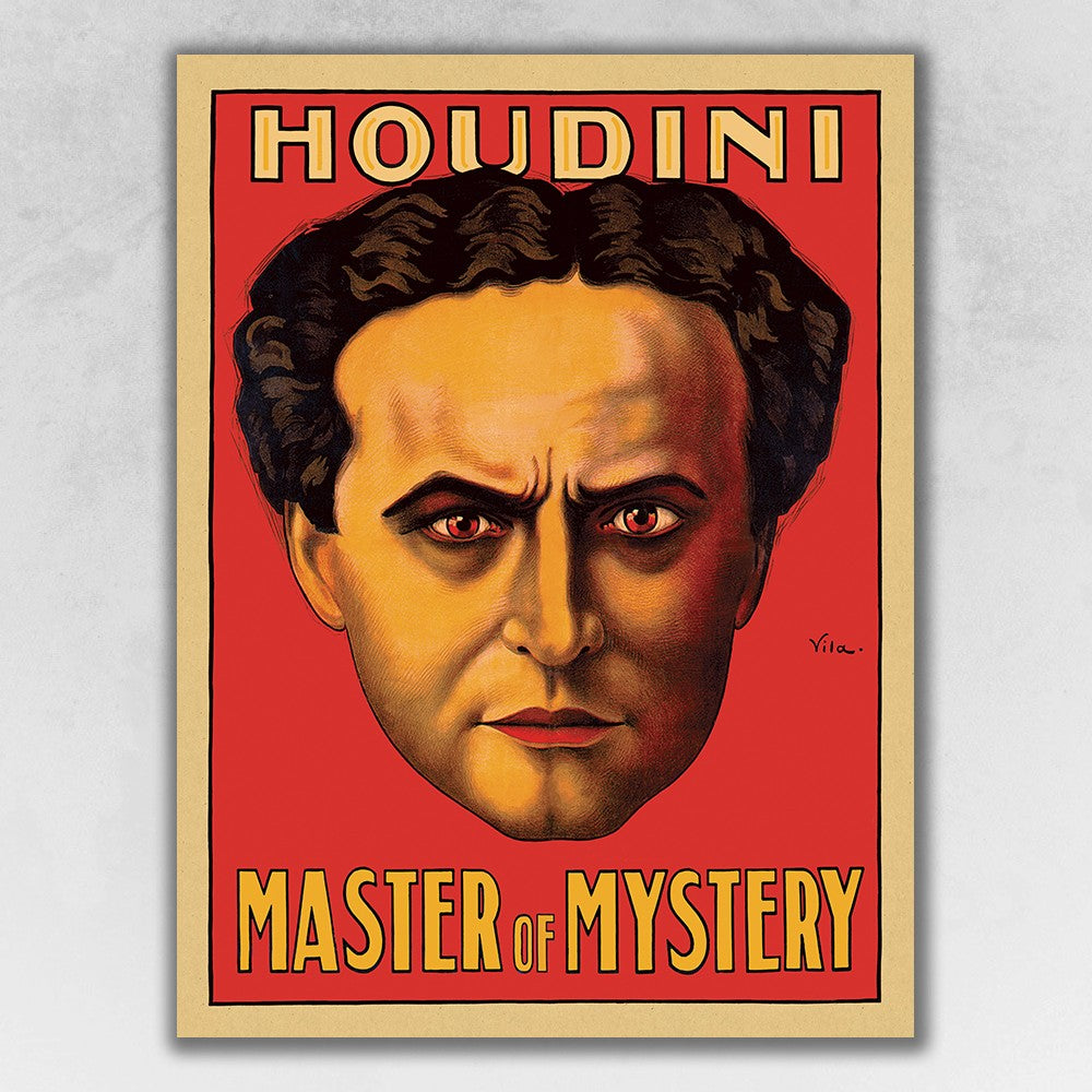 HomeRoots 11" x 14" Houdini Master of Mystery Vintage Magic Poster Wall Art