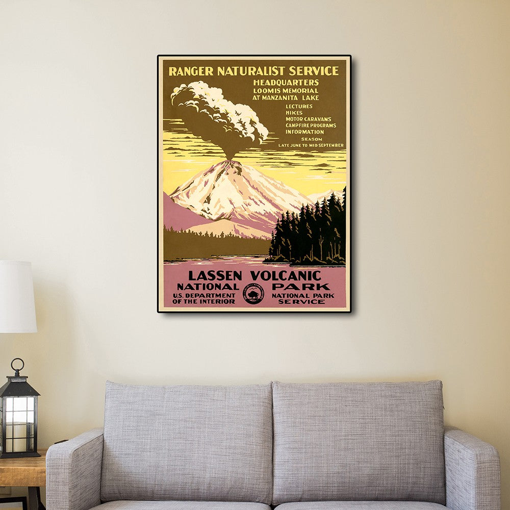 HomeRoots 11" x 14" Lassen Volcanic National Park Vintage Travel Poster Wall Art