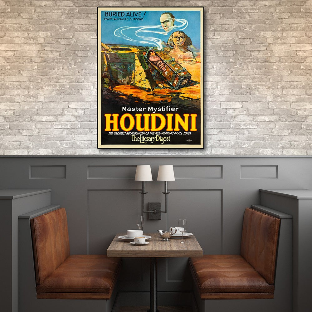 HomeRoots 11" x 14" Master Mystifier Houdini Vintage Magic Poster Wall Art