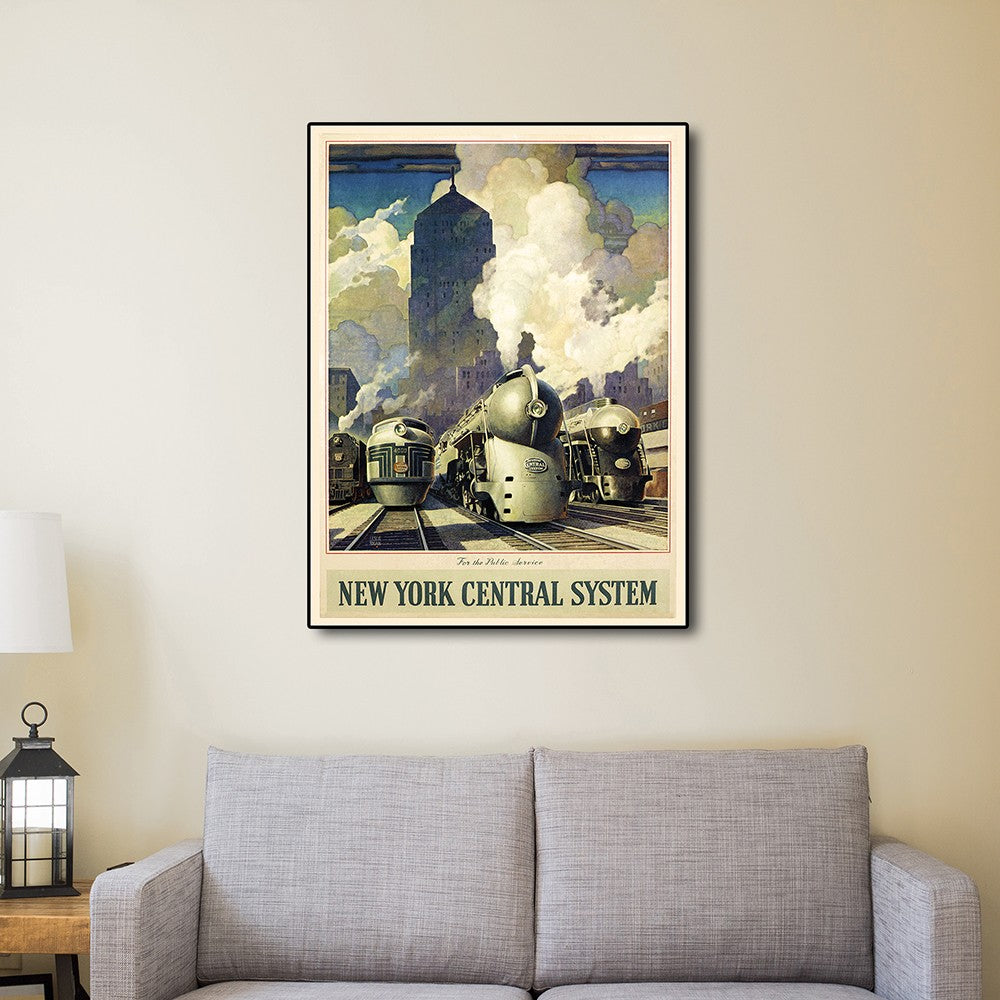 HomeRoots 11" x 14" New York Railroad Vintage Travel Poster Wall Art