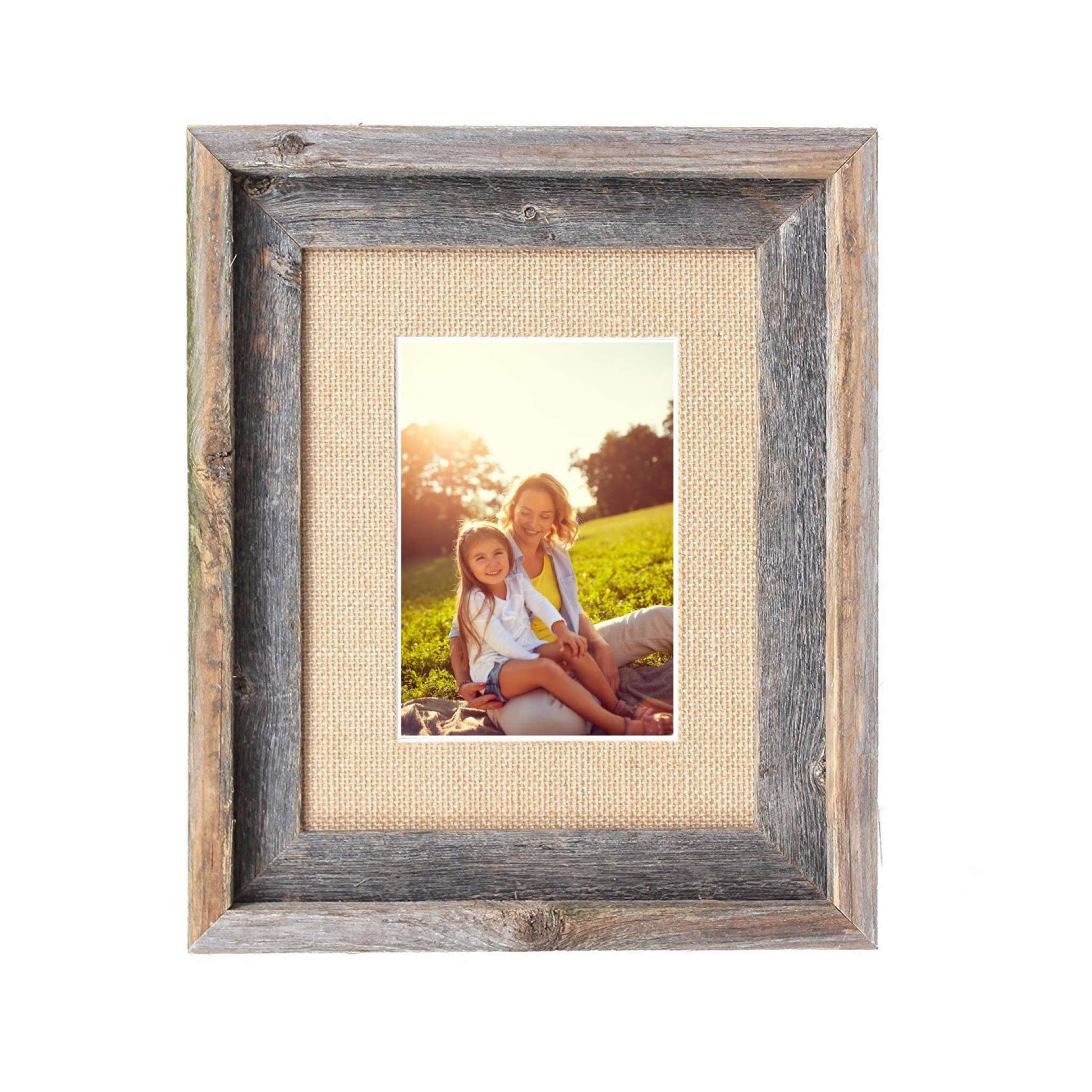 HomeRoots 11" x 14" Rustic Burlap Picture Frame with Plexiglass