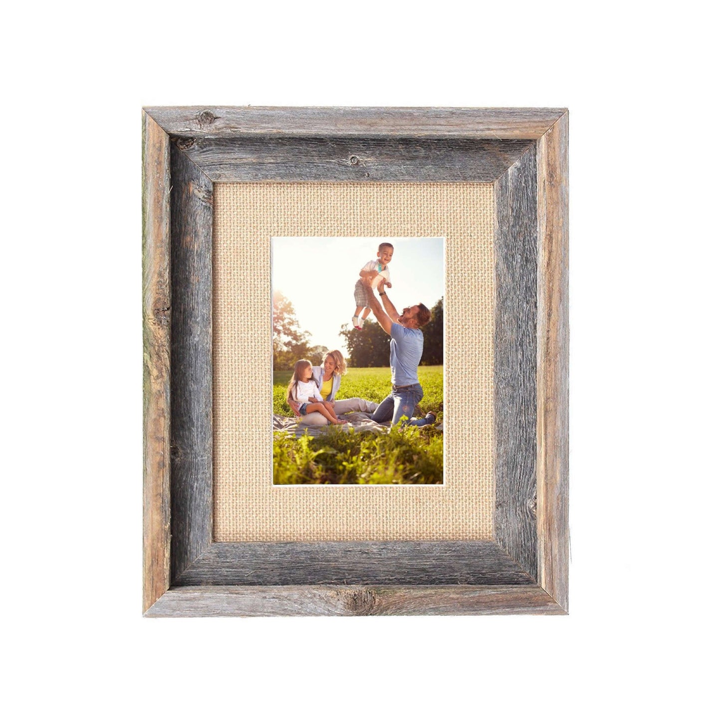 HomeRoots 11" x 14" Rustic Burlap Picture Frame with Plexiglass