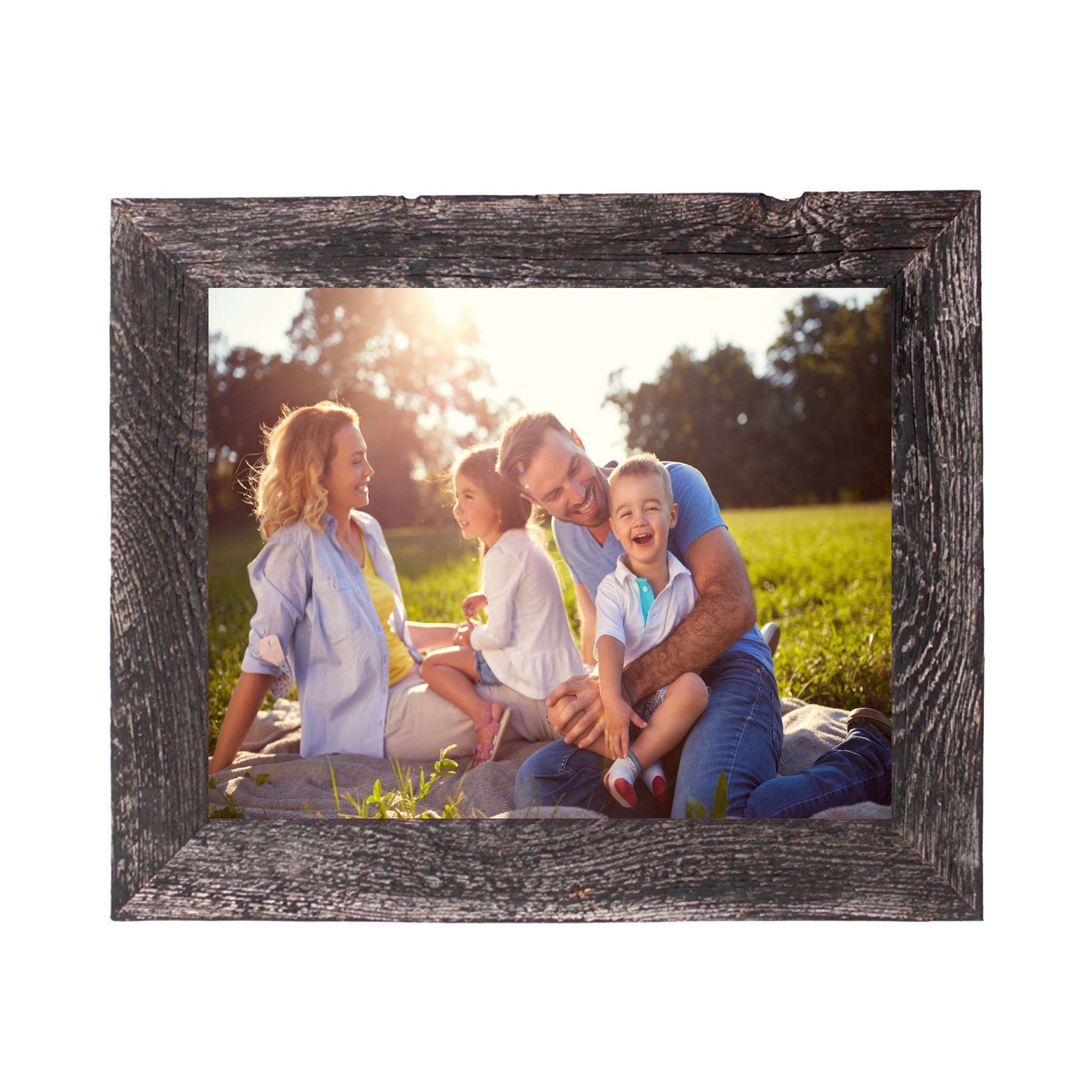 HomeRoots 11" x 14" Rustic Smoky Black Picture Frame with Plexiglass Holder