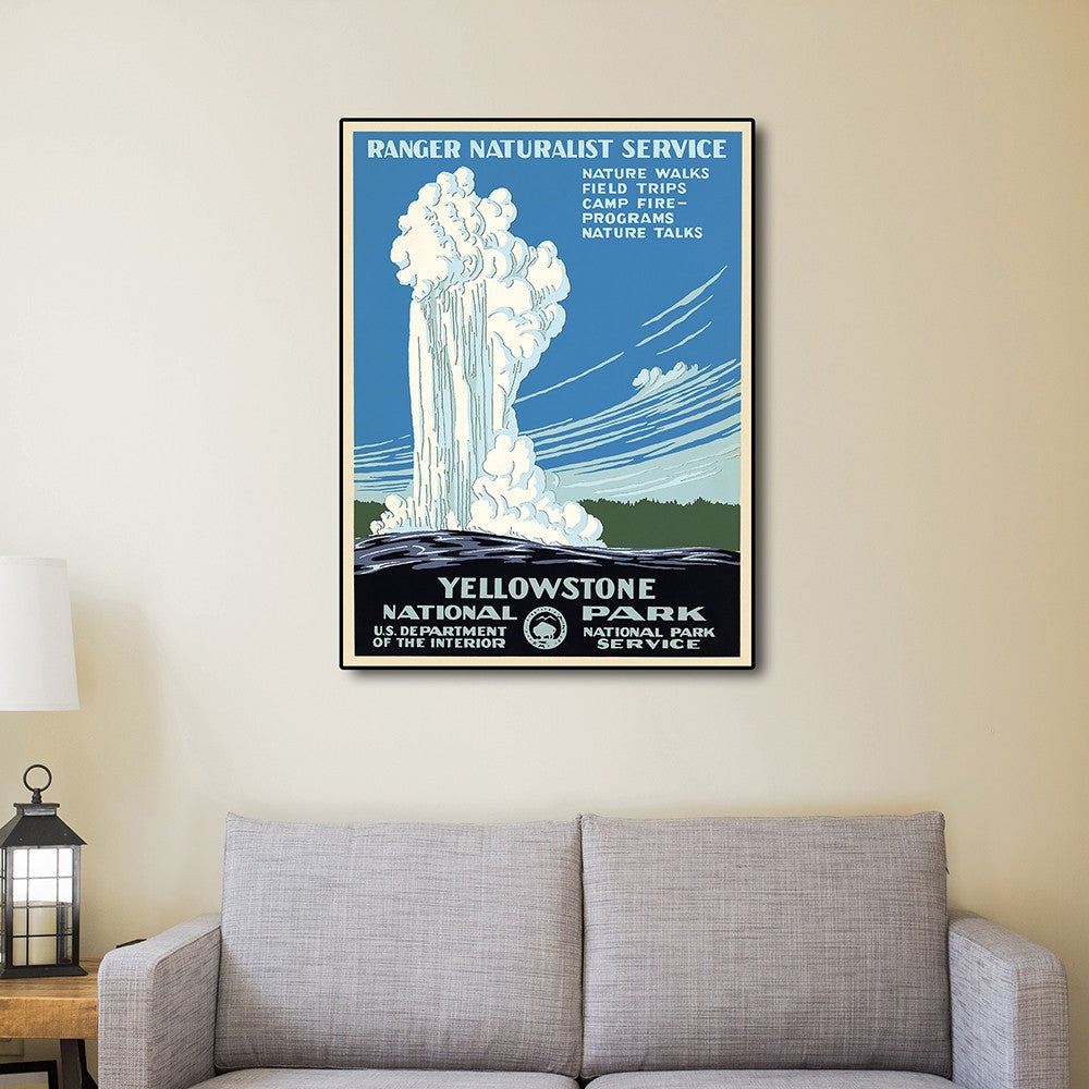 HomeRoots 11" x 14" Yellowstone National Park c1938 Vintage Travel Poster Wall Art