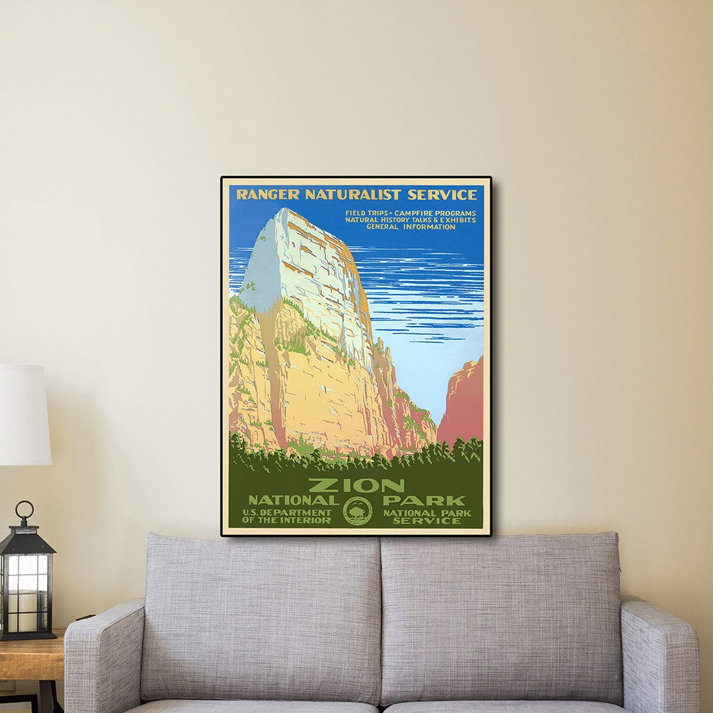 HomeRoots 11" x 14" Zion National Park c1938 Vintage Travel Poster Wall Art