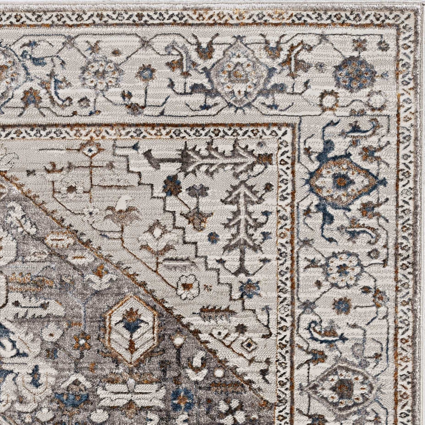 HomeRoots 118" x 158" Grey Polyester Rug
