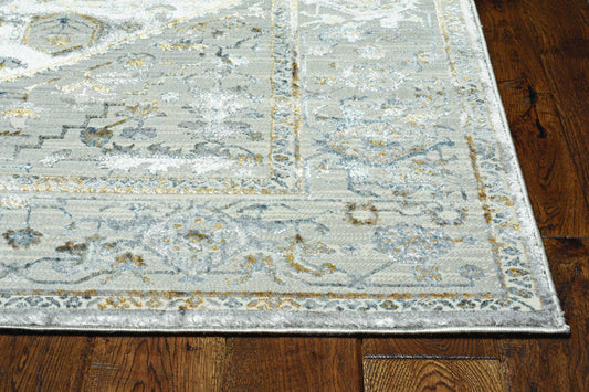 HomeRoots 118" x 158" Grey Polyester Rug