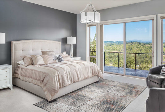 HomeRoots 118" x 158" Grey or Brick Polypropylene and Polyester Rug