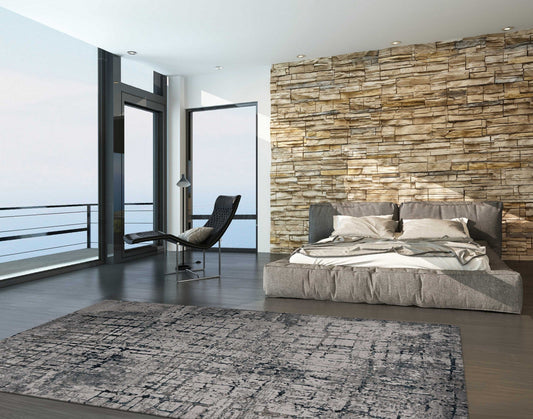 HomeRoots 118" x 158" Ivory or Grey Polypropylene and Polyester Rug