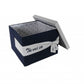HomeRoots 11.5" x 12" x 8.5" White Blue Fabric Boxes With Cover Set of 3