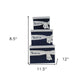 HomeRoots 11.5" x 12" x 8.5" White Blue Fabric Boxes With Cover Set of 3