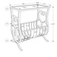 HomeRoots 11.5" x 18.5" x 21.75" Metal Tempered Glass Accent Table in Black Finish