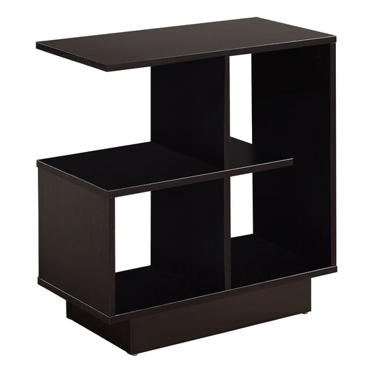 HomeRoots 11.5" x 23.5" x 24" Espresso Accent Table With 4 Open Shelves