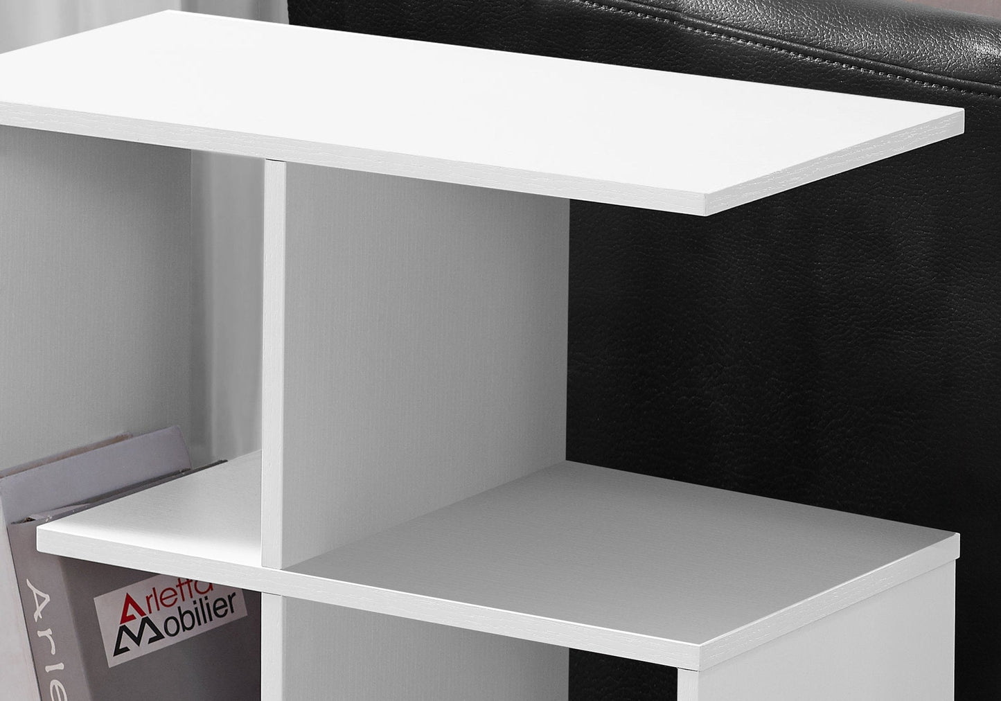HomeRoots 11.5" x 23.5" x 24" Particle Board Laminate Accent Table in White Finish