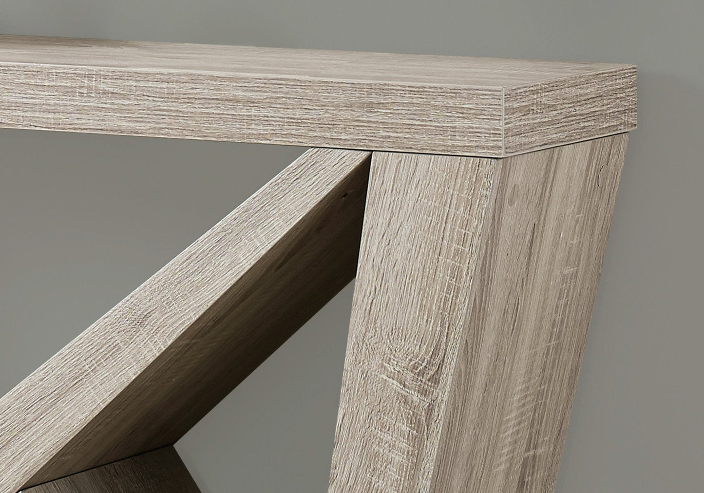 HomeRoots 11.5" x 47.25" x 32" Dark Taupe Hollow Core Particle Board Accent Table Hall Console
