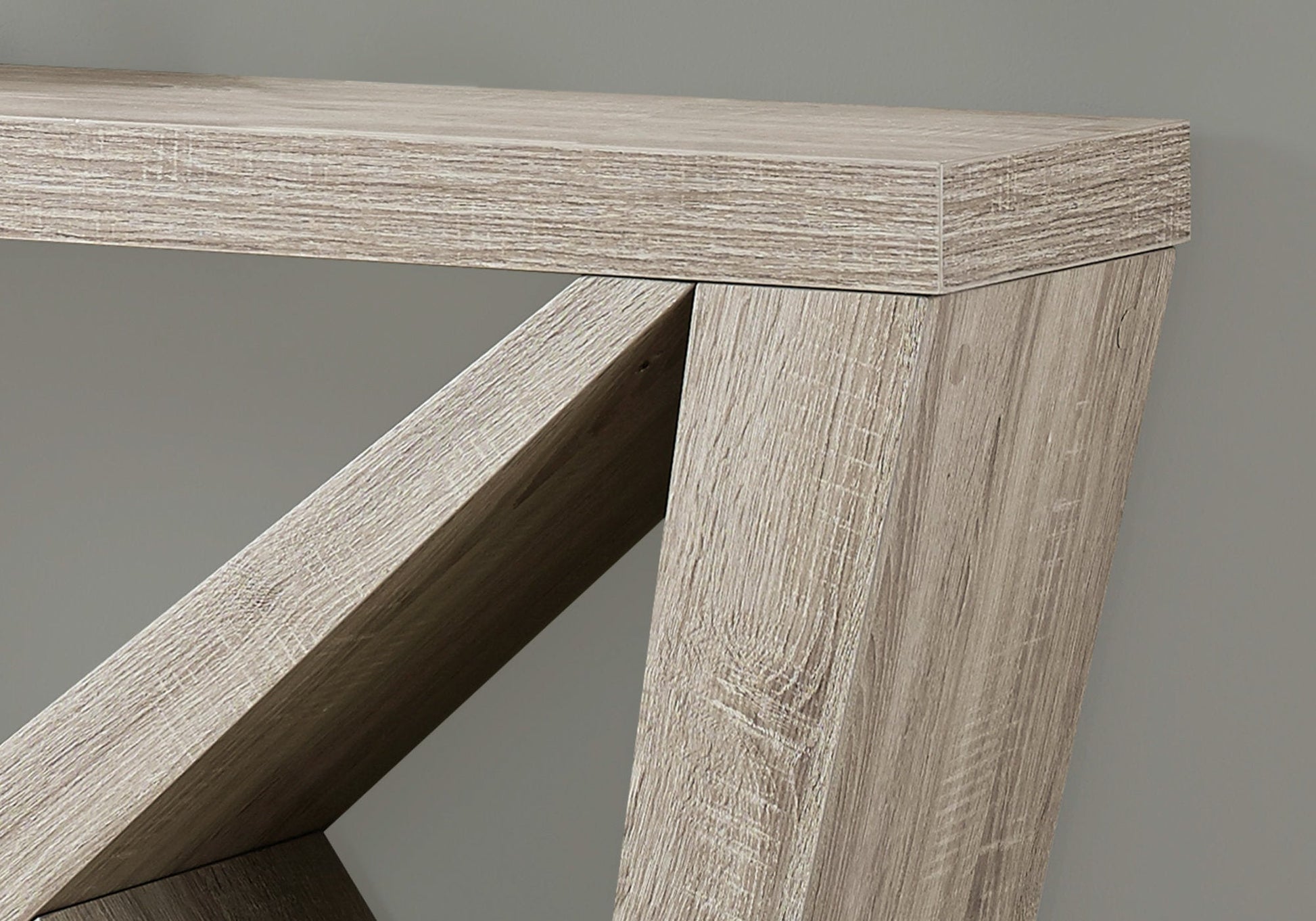 HomeRoots 11.5" x 47.25" x 32" Dark Taupe Hollow Core Particle Board Accent Table Hall Console