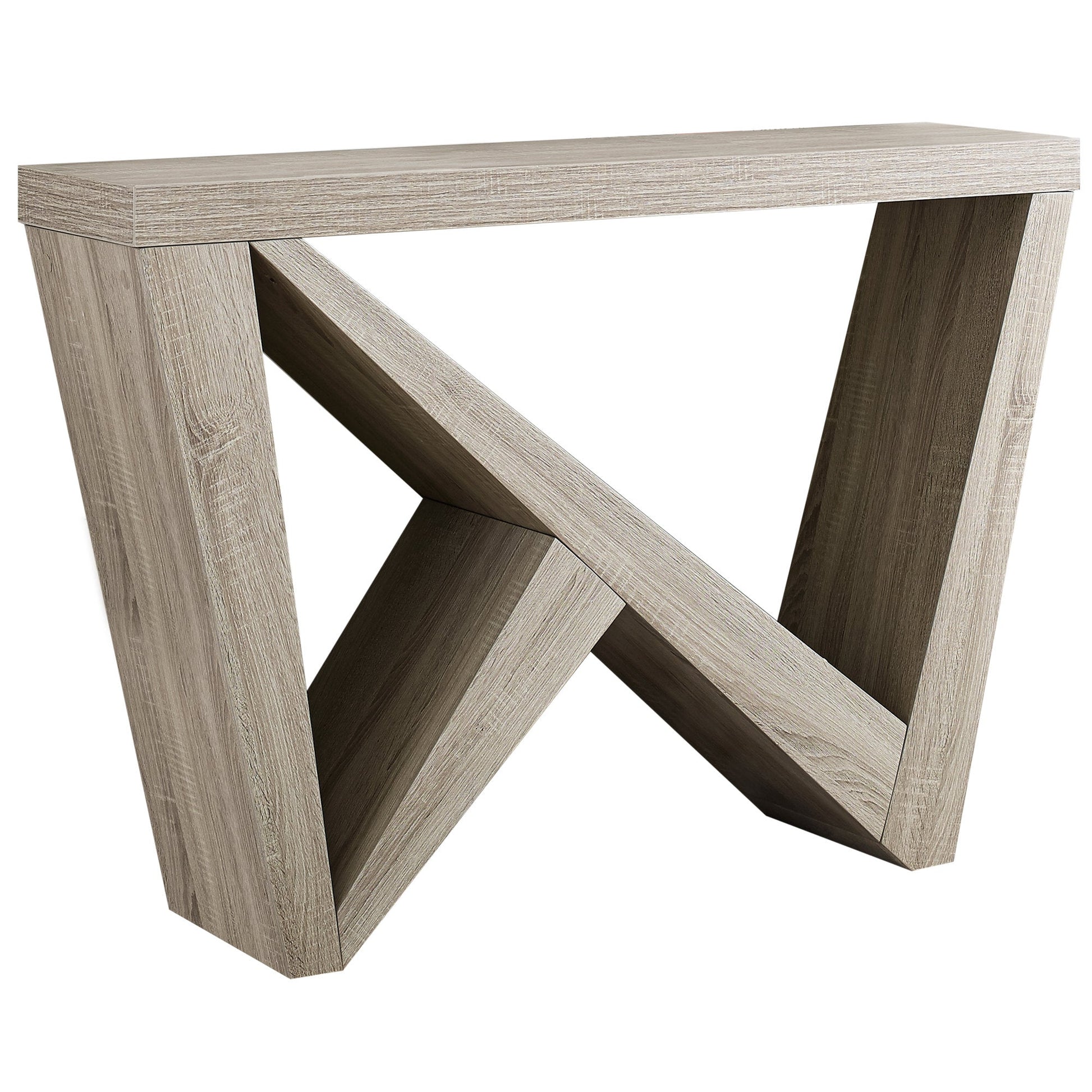 HomeRoots 11.5" x 47.25" x 32" Dark Taupe Hollow Core Particle Board Accent Table Hall Console