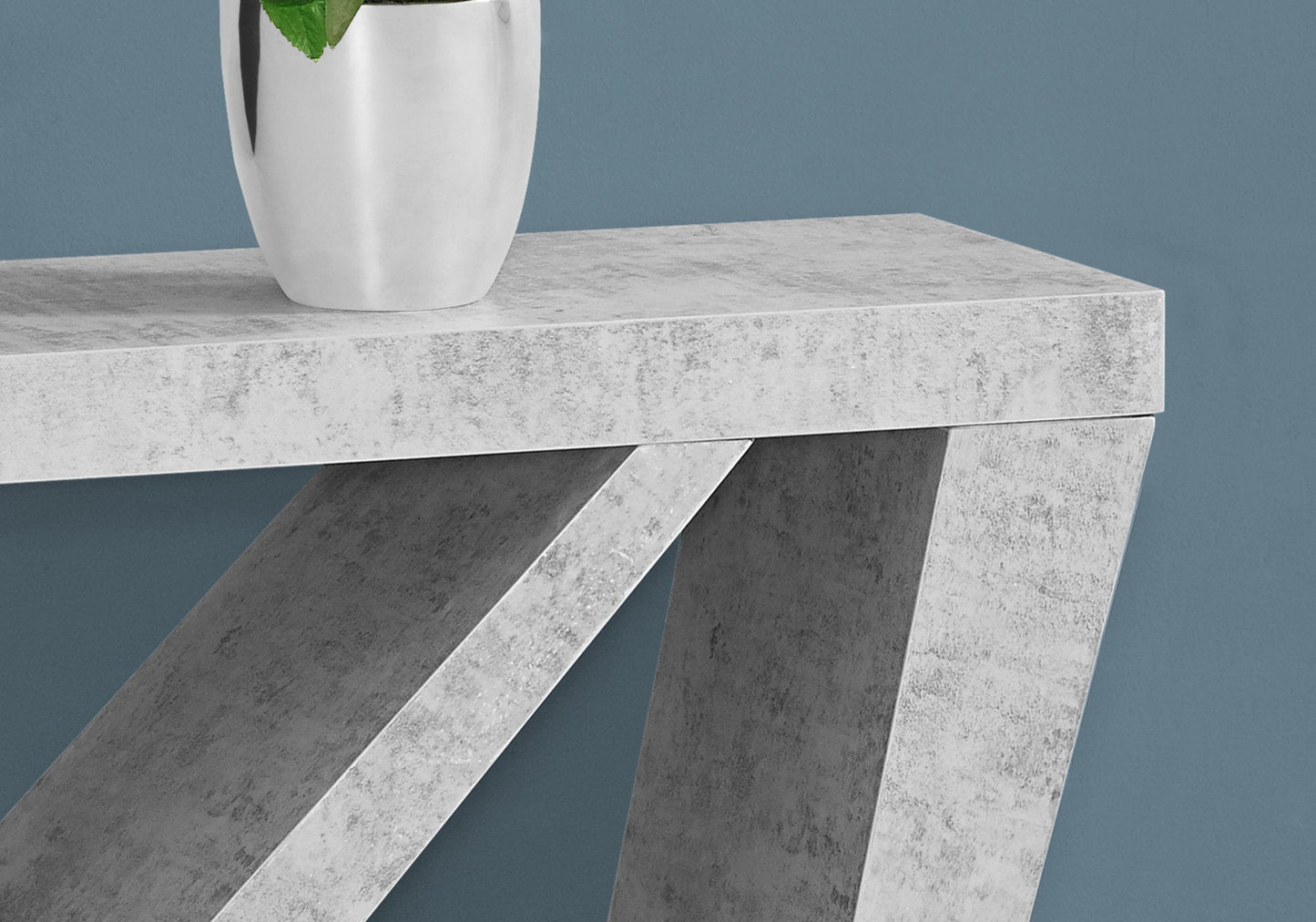 HomeRoots 11.5" x 47.25" x 32" Grey Hollow Core Particle Board Accent Table Hall Console