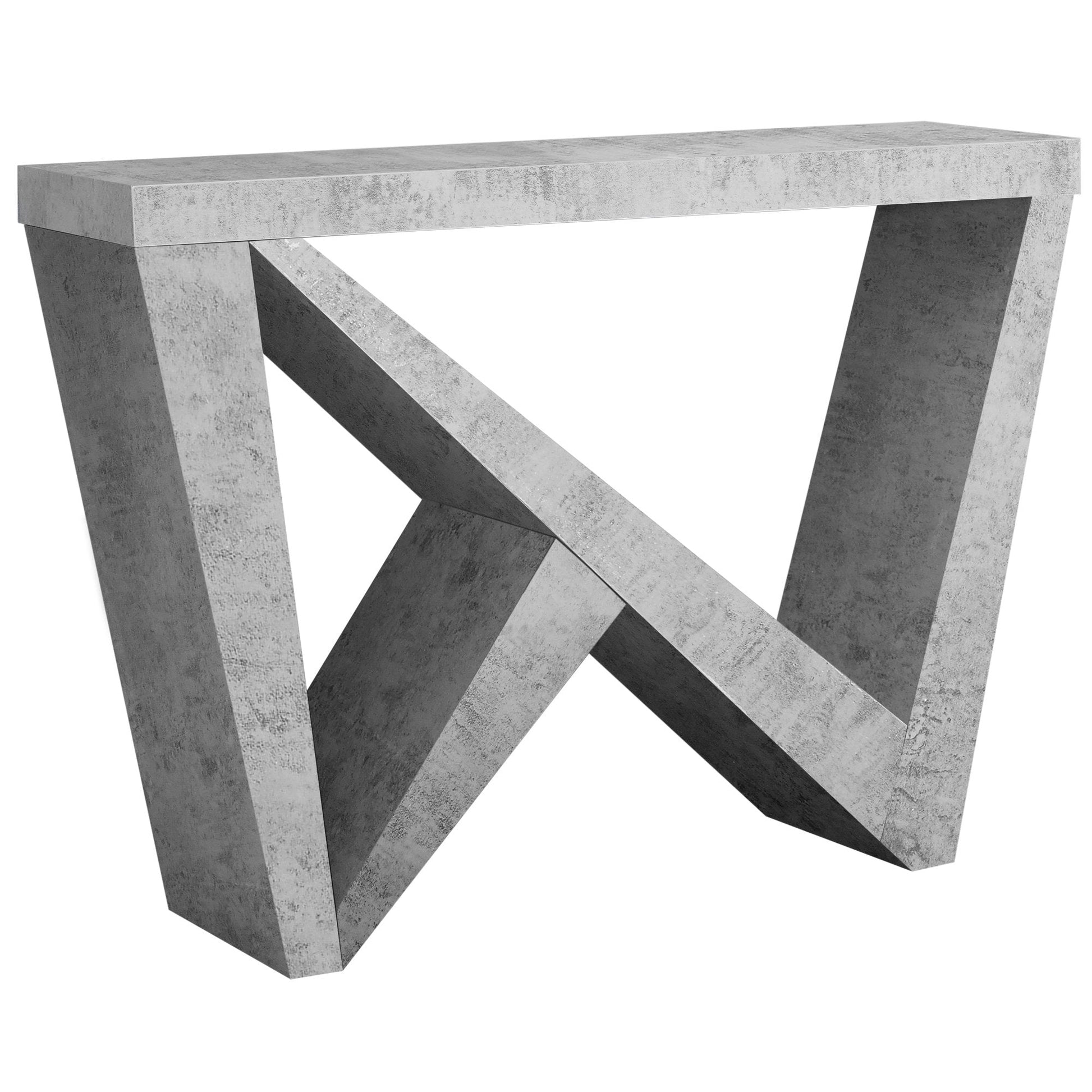 HomeRoots 11.5" x 47.25" x 32" Grey Hollow Core Particle Board Accent Table Hall Console