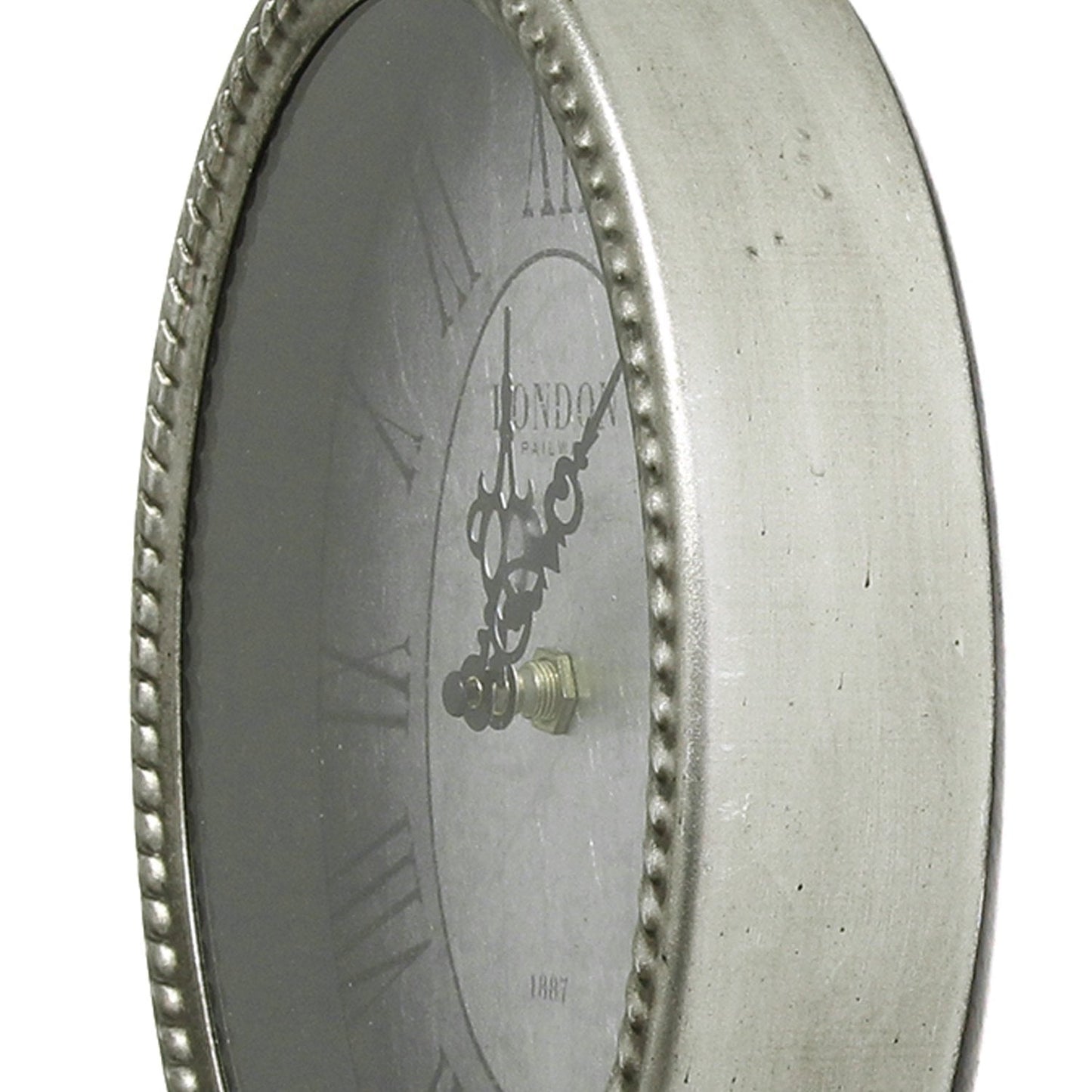 HomeRoots 11.75 Oval Vintage Wall Clock with Metal Shape