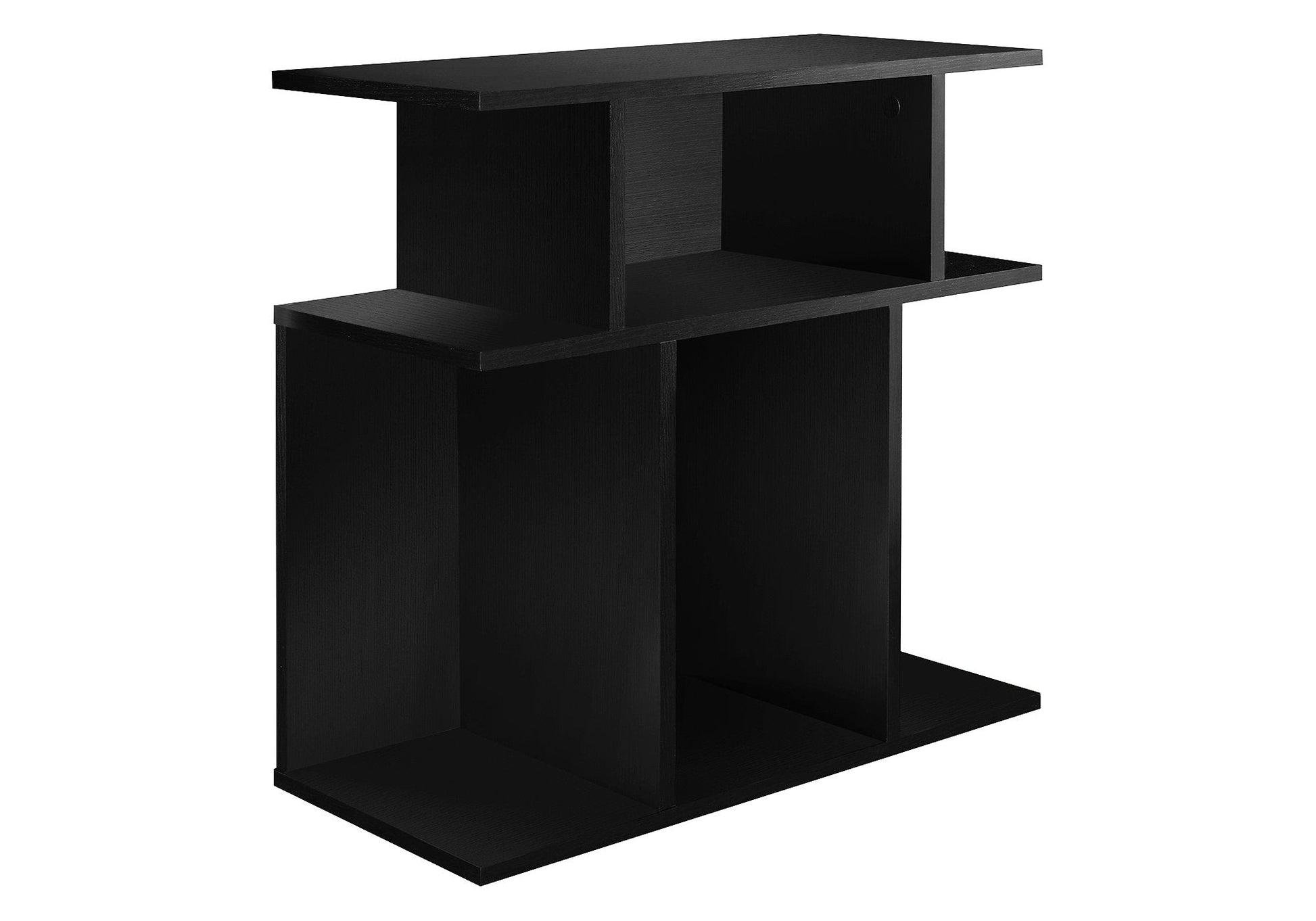 HomeRoots 11.75" x 23.75" x 23.75" Particle Board Laminate Accent Table in Black Finish