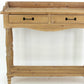 HomeRoots 11.75" x 42" x 38.5" Natural Rustic Unfinished Dressing End Table With 2 Drawers