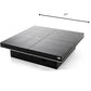 HomeRoots 12' Black Gloss Coffee Table with Pull Out Squares