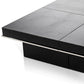 HomeRoots 12' Black Gloss Coffee Table with Pull Out Squares
