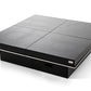 HomeRoots 12' Black Gloss Coffee Table with Pull Out Squares