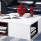 HomeRoots 12" Coffee Table With Colored Stools in Glossy White Finish