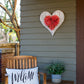HomeRoots 12" Farmhouse White Wash Wooden Heart