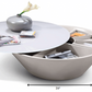 HomeRoots 12" Glass Coffee Table With Swivel Compartment in Grey Finish