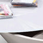 HomeRoots 12" Glass Coffee Table With Swivel Compartment in Grey Finish