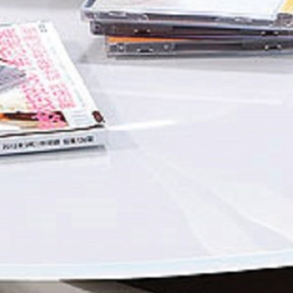 HomeRoots 12" Glass Coffee Table With Swivel Compartment in Grey Finish