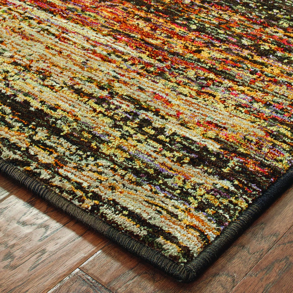 HomeRoots 12' Gold and Slate Abstract Runner Rug