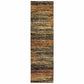 HomeRoots 12' Gold and Slate Abstract Runner Rug