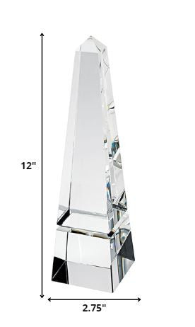 HomeRoots 12 Hand Crafted Crystal Obelisk
