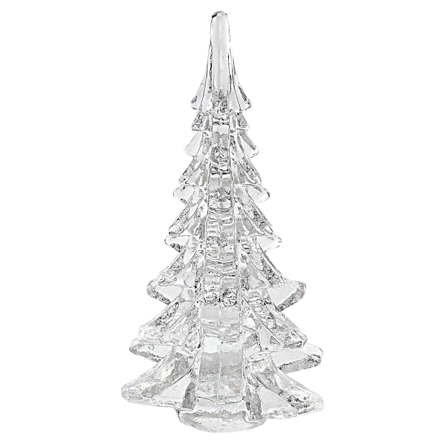 HomeRoots 12" Mouth Blown Clear Glass Christmas Tree Sculpture