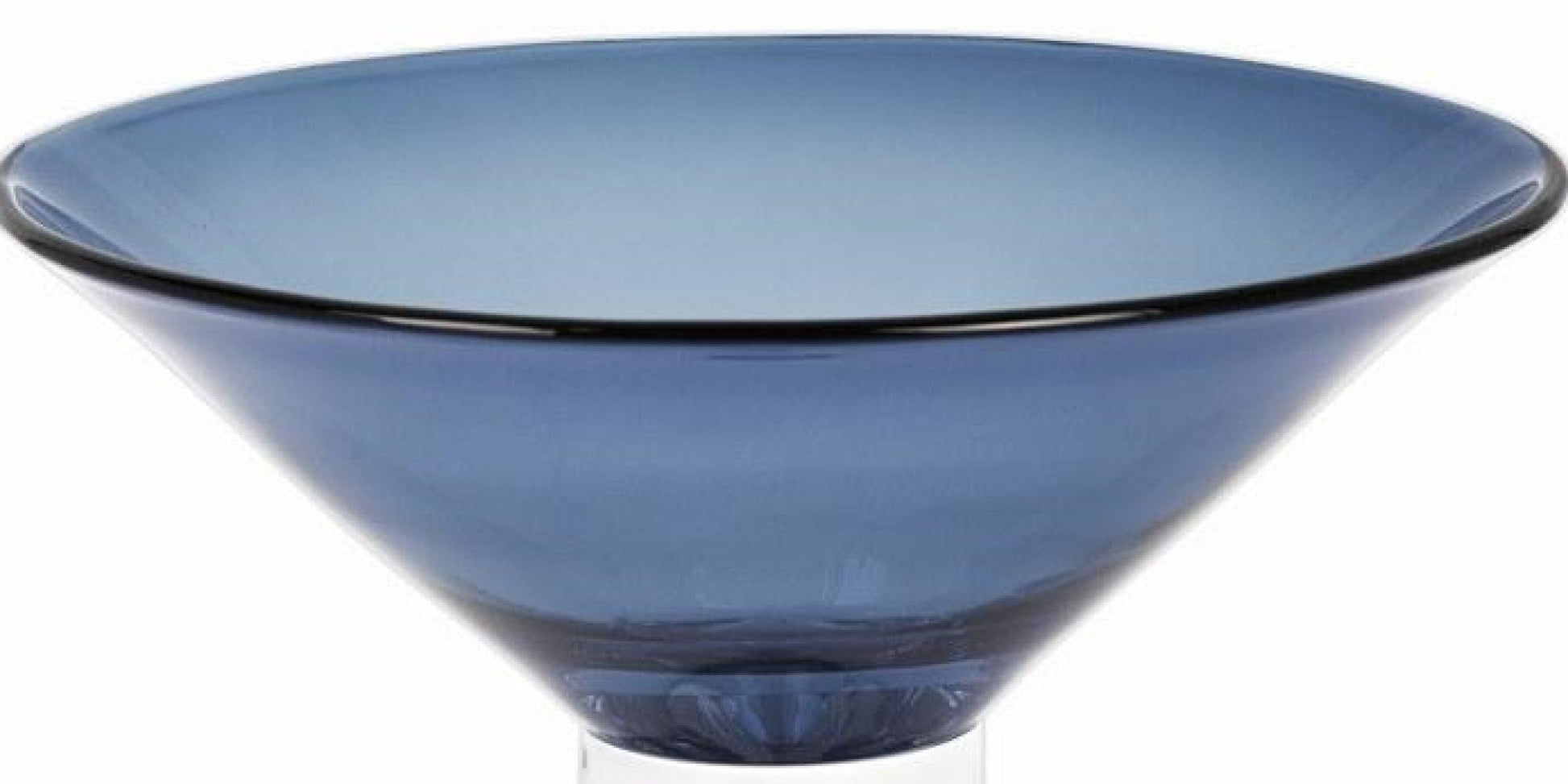 HomeRoots 12" Mouth Blown Crystal Midnight Blue Centerpiece Bowl
