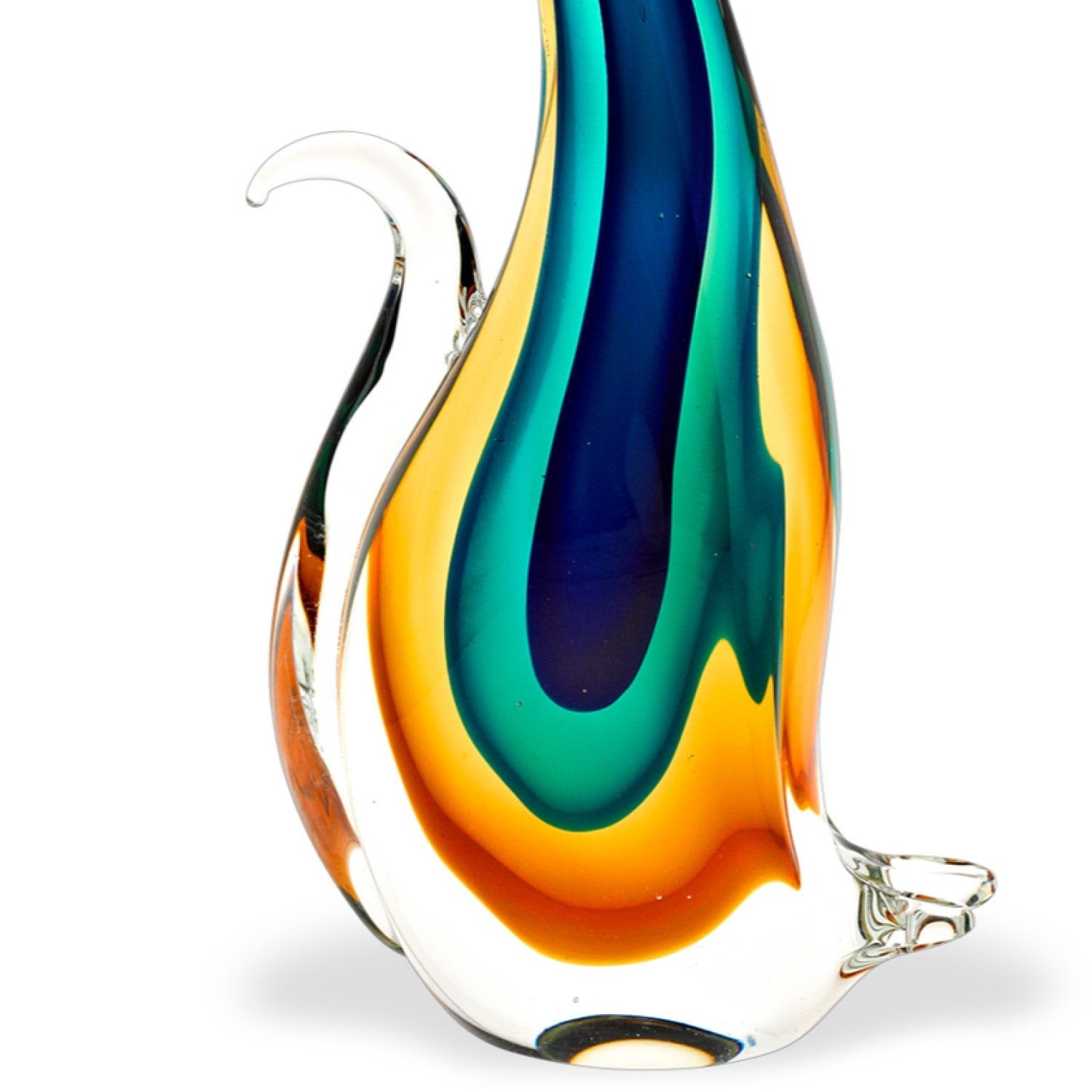 HomeRoots 12 Mouth Blown MultiColor Feline Art Glass