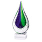 HomeRoots 12 Mouth Blown Teardrop Centerpiece on Crystal Base