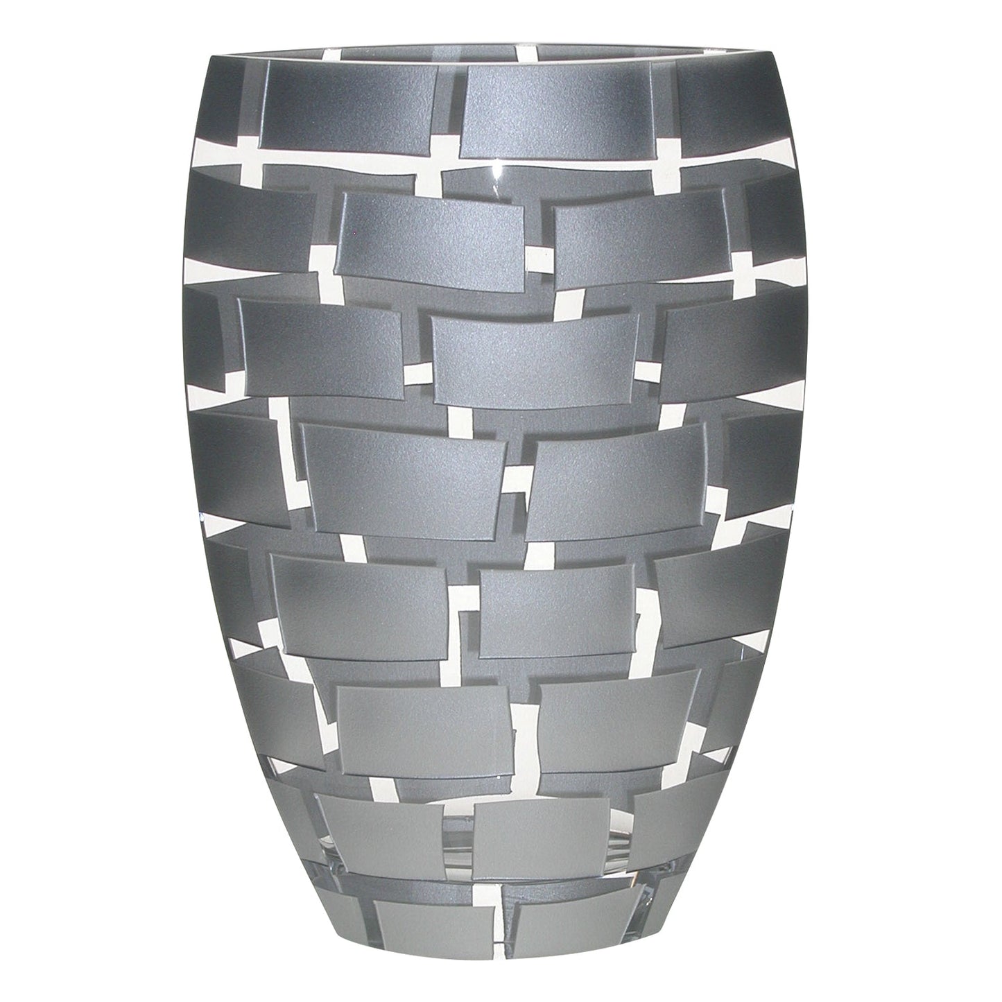 HomeRoots 12 Mouth Blown Wall Design Silver Vase
