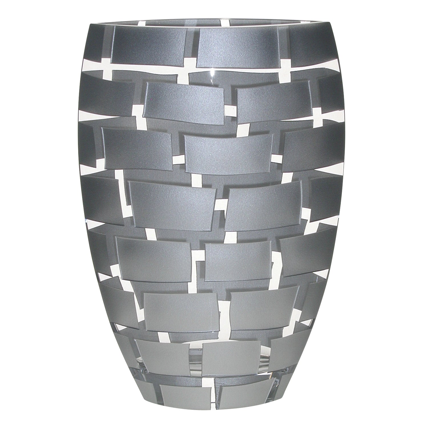 HomeRoots 12 Mouth Blown Wall Design Silver Vase
