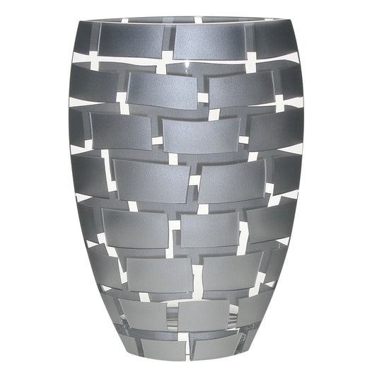 HomeRoots 12 Mouth Blown Wall Design Silver Vase
