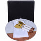 HomeRoots 12" Wood And Marble And Gold Cheese Board And Knife Set