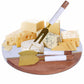 HomeRoots 12" Wood And Marble And Gold Cheese Board And Knife Set