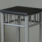 HomeRoots 12" x 12" x 28" MDF Metal Accent Table With Black and Silver Finish