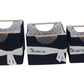 HomeRoots 12" x 12.5" x 9.5" White Blue Foldable Fabric Basket Set of 3